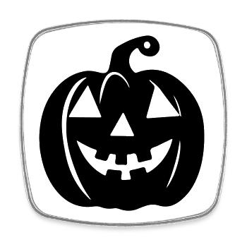 Gruselige Kürbislaterne Halloween Design - Viereckiger Kühlschrankmagnet - Weiß - Vorne