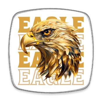 Tête d’aigle Or Oiseau de proie Oiseau Nature animale - Magnet carré - blanc - Devant