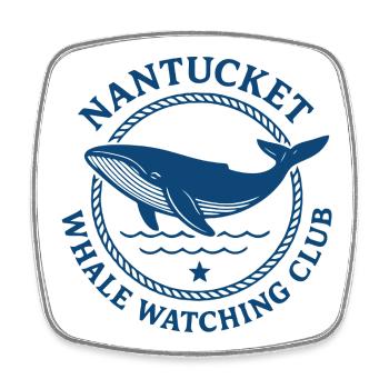 Nantucket Whale Watching Logo Design - Square fridge magnet - white - Front