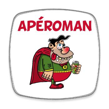 Aperitif superhero - Square fridge magnet - white - Front
