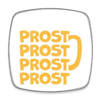 Prost - Magnet carré - blanc - Devant
