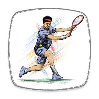 Tennis - Magnet carré - blanc - Devant