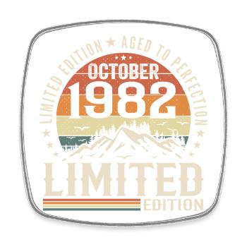 Né en octobre 1982 - cadeau millésime Octobre 1982 - Magnet carré - blanc - Devant