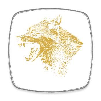 Design d'Illustration de Loup en Or - Magnet carré - blanc - Devant