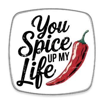 You Spicy Up My Life, Pepper Lover  - Square fridge magnet - white - Front