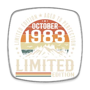 Né en octobre 1983 - cadeau millésime Octobre 1983 - Magnet carré - blanc - Devant