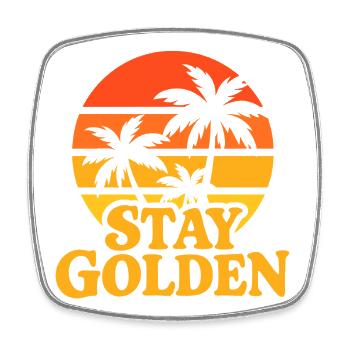 Stay Golden Sonnenuntergang Palmen - Viereckiger Kühlschrankmagnet - Weiß - Vorne