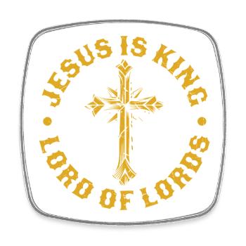 Gebrochener Goldener Kreuz-Design - Viereckiger Kühlschrankmagnet - Weiß - Vorne