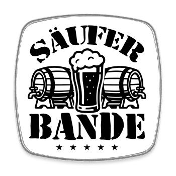 Säufer Bande Bier - Viereckiger Kühlschrankmagnet - Weiß - Vorne