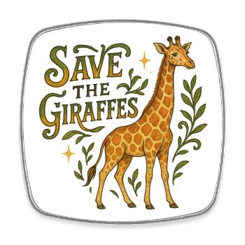 Conception de la conservation des girafes - Magnet carré - blanc - Devant