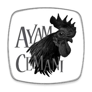 Ayam Cemani Black Beauty - Square fridge magnet - white - Front