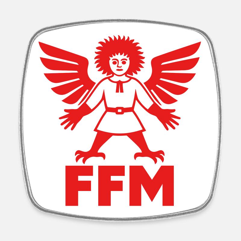 Frankfurt am Main (FFM) - Square fridge magnet - white