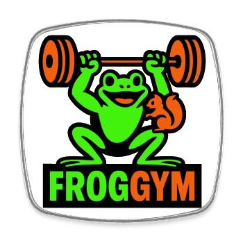 Gymnase Frog - Magnet carré - blanc - Devant