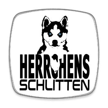 Illustration de chien husky - Siège de maître - Magnet carré - blanc - Devant