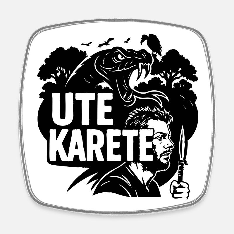 Ute Karete - Viereckiger Kühlschrankmagnet - Weiß