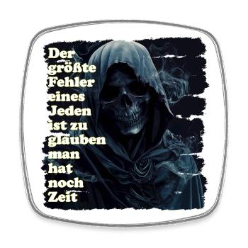 Dark skeleton face illustration - Square fridge magnet - white - Front