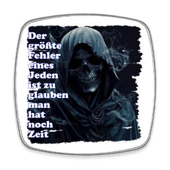 Skull horror motif with fog - Square fridge magnet - white - Front