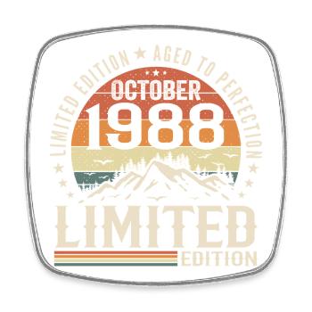 Né en octobre 1988 - cadeau millésime Octobre 1988 - Magnet carré - blanc - Devant