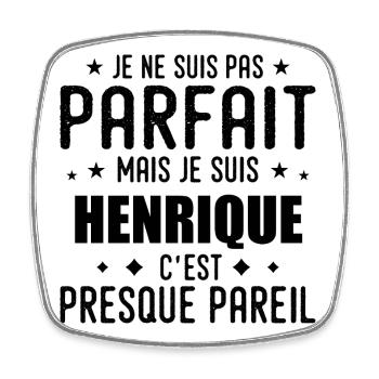 Henrique : authentique, imparfait, top, perfection - Magnet carré - blanc - Devant