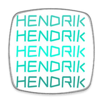 Vorname Hendrik - Viereckiger Kühlschrankmagnet - Weiß - Vorne