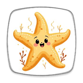 Starfish Costume Sea Creature Under Water Summer - Square fridge magnet - white - Front