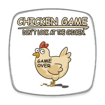 GAMER CHICKEN - Square fridge magnet - white - Front