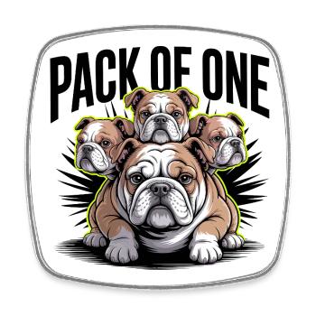 Pack of One Bulldog - Square fridge magnet - white - Front
