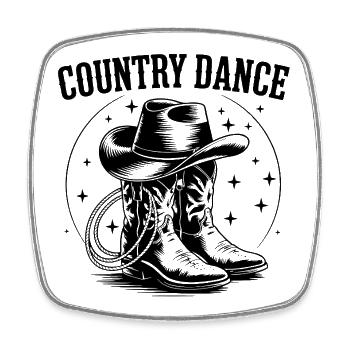 Country Dance Western Print - Viereckiger Kühlschrankmagnet - Weiß - Vorne