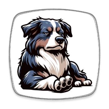 Australian Shepherd Aussie Aussiebesitzer Aussies - Viereckiger Kühlschrankmagnet - Weiß - Vorne