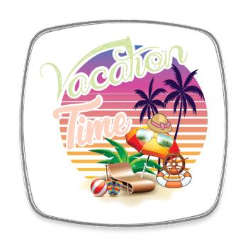 Casual Holiday Summer Motif - Square fridge magnet - white - Front