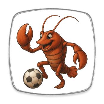 Mignon homard joueur de football drôle club de football - Magnet carré - blanc - Devant