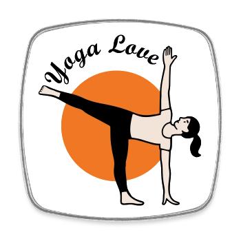 Yoga - Magnet carré - blanc - Devant