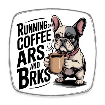 Courir sur le café et les écorces - Magnet carré - blanc - Devant
