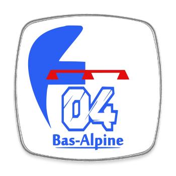 Bas-Alpine 04 logo - Square fridge magnet - white - Front