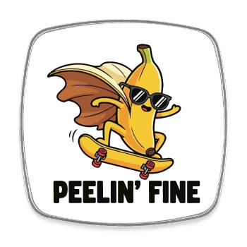 Skate Banana - Square fridge magnet - white - Front