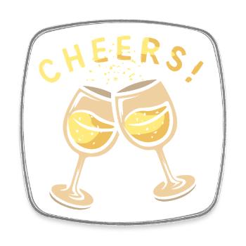 Sektgläser Cheers Party Motiv - Square fridge magnet - white - Front