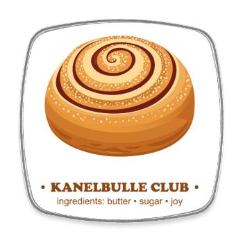 Skate Rolling Cinnamon Bun Design - Square fridge magnet - white - Front