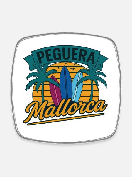 Peguera Mallorca - Square fridge magnet - white