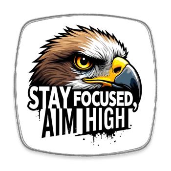 Eagle Focus Motivationsdesign - Viereckiger Kühlschrankmagnet - Weiß - Vorne