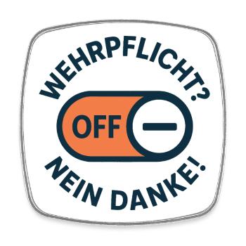 Conscientious objection – conscription No thanks - Square fridge magnet - white - Front