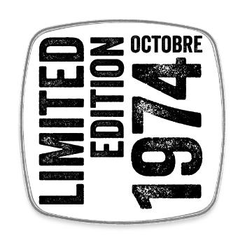 1974 - Square fridge magnet - white - Front