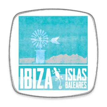 Conception des moulins à vent d’Ibiza - Magnet carré - blanc - Devant