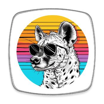 Chill Gepard mit Sonnenbrille - Viereckiger Kühlschrankmagnet - Weiß - Vorne