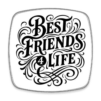 Best Friends Forever - Square fridge magnet - white - Front
