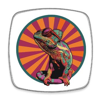 Chameleons Comic - Square fridge magnet - white - Front