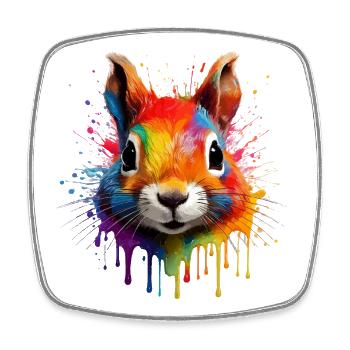 Colorful Squirrel - Square fridge magnet - white - Front