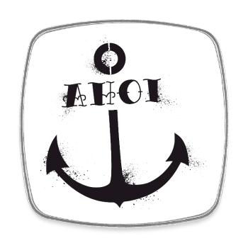 Anchor Ahoy - Square fridge magnet - white - Front