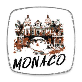 Fassade des Casino de Monaco – Illustration - Viereckiger Kühlschrankmagnet - Weiß - Vorne