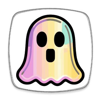 Geist Halloween Comic Süß - Viereckiger Kühlschrankmagnet - Weiß - Vorne