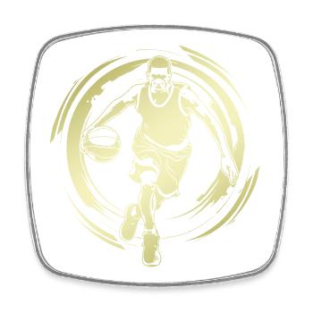 Basketball Player Basketball Player Silhouette - Square fridge magnet - white - Front